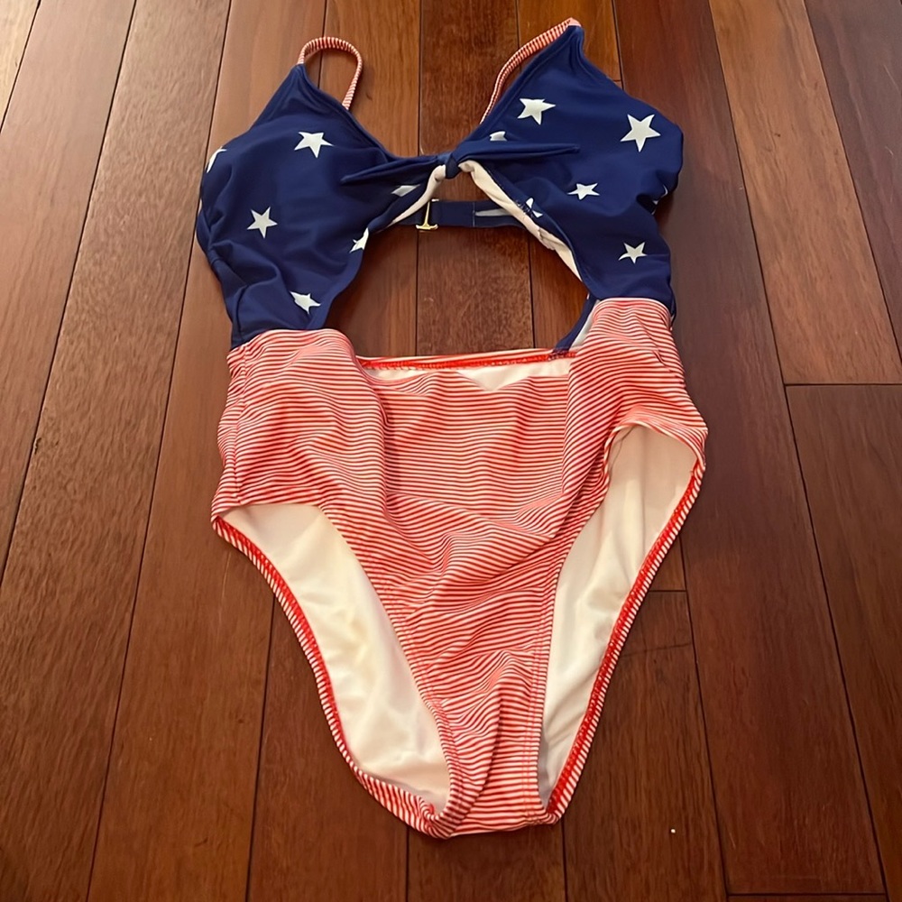 Hot Water American flag connected bikini